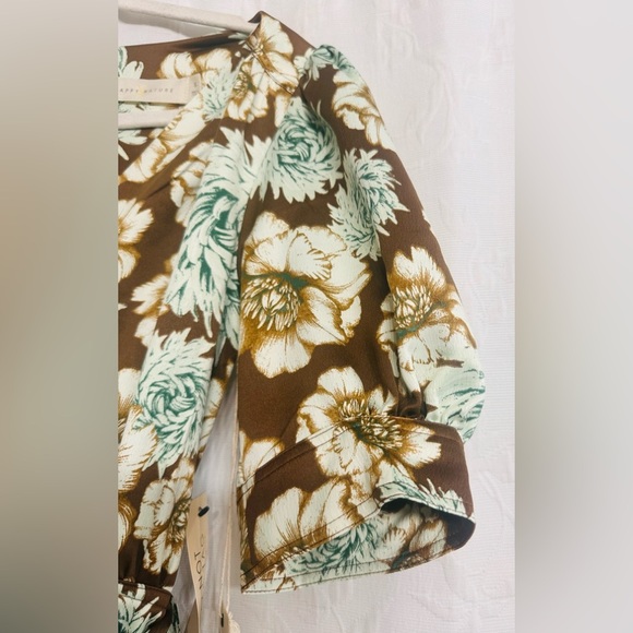 Happy X Nature NWT Sustainable Bohemian Floral Silky Puffy Sleeves SunDress S - Picture 5 of 10